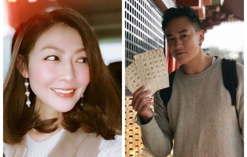 何润东夫妻罕见同框，林姵希身穿浅色上衣搭配牛仔裤，​颜值超高